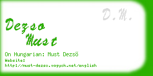 dezso must business card