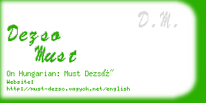 dezso must business card